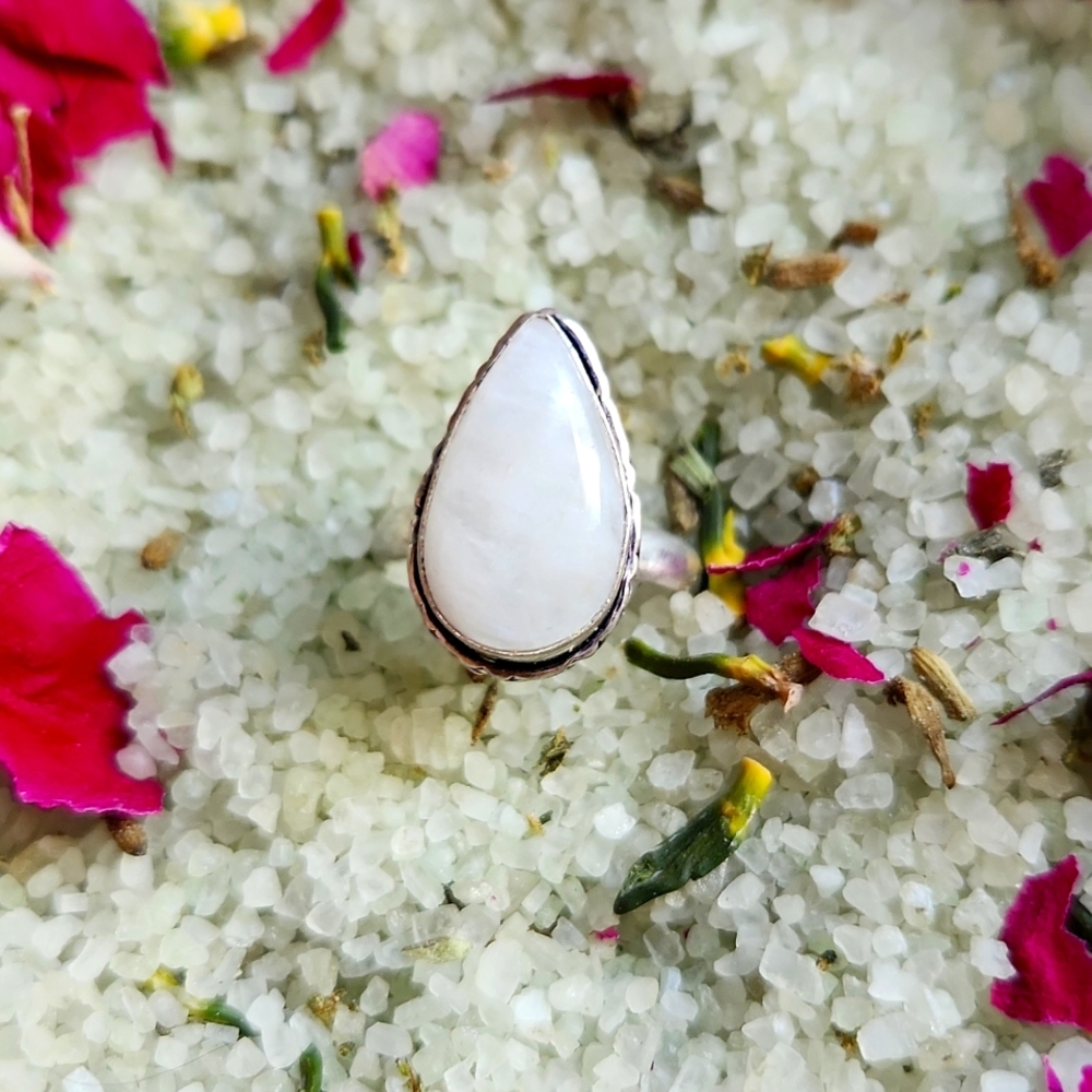 Moonstone sterling silver plated ring